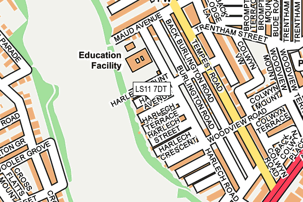 LS11 7DT map - OS OpenMap – Local (Ordnance Survey)