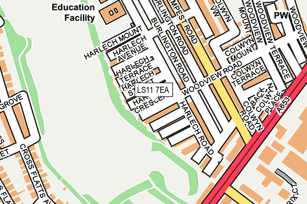 LS11 7EA map - OS OpenMap – Local (Ordnance Survey)