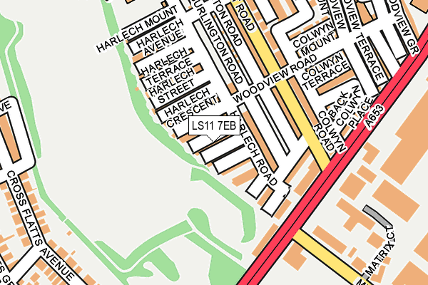 LS11 7EB map - OS OpenMap – Local (Ordnance Survey)