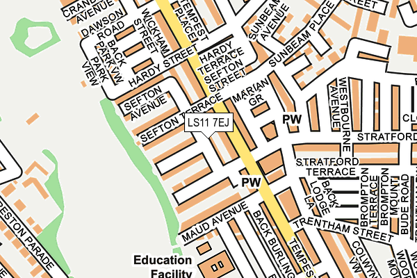 LS11 7EJ map - OS OpenMap – Local (Ordnance Survey)