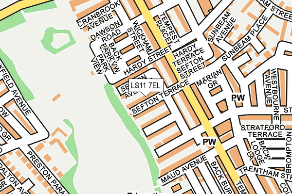 LS11 7EL map - OS OpenMap – Local (Ordnance Survey)