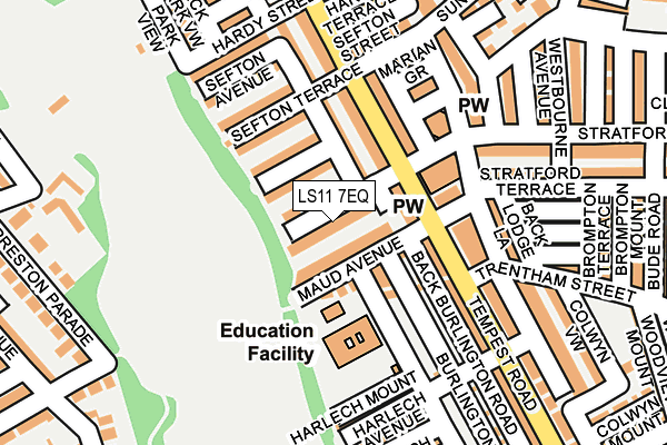 LS11 7EQ map - OS OpenMap – Local (Ordnance Survey)