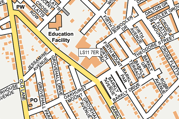 LS11 7ER map - OS OpenMap – Local (Ordnance Survey)