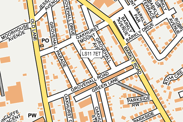 LS11 7ET map - OS OpenMap – Local (Ordnance Survey)