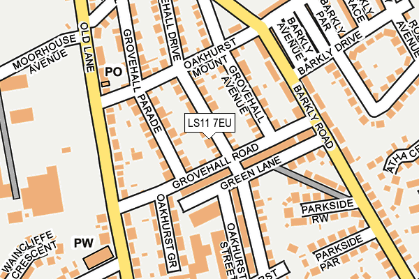 LS11 7EU map - OS OpenMap – Local (Ordnance Survey)
