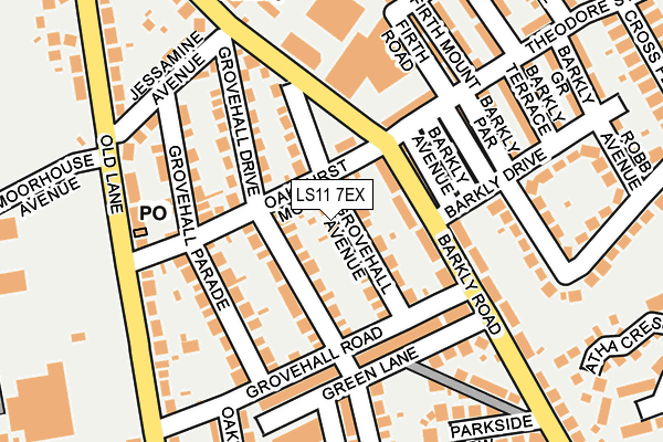 LS11 7EX map - OS OpenMap – Local (Ordnance Survey)