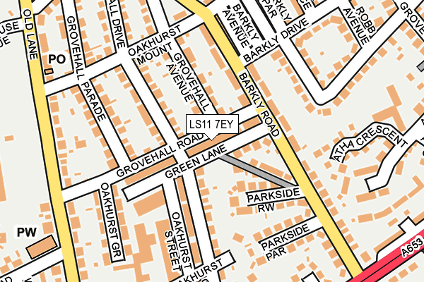 LS11 7EY map - OS OpenMap – Local (Ordnance Survey)