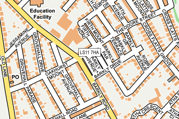 LS11 7HA map - OS OpenMap – Local (Ordnance Survey)