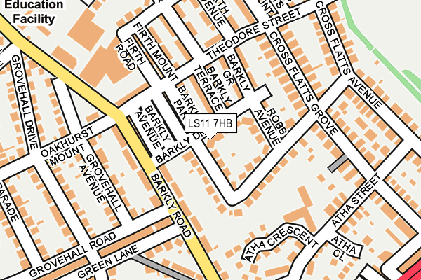 LS11 7HB map - OS OpenMap – Local (Ordnance Survey)