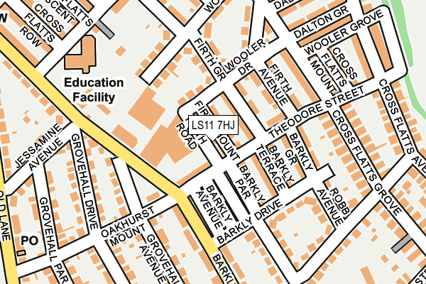 LS11 7HJ map - OS OpenMap – Local (Ordnance Survey)