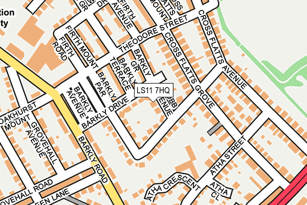 LS11 7HQ map - OS OpenMap – Local (Ordnance Survey)