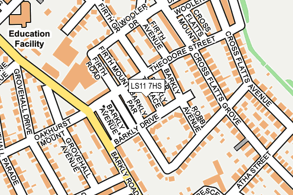 LS11 7HS map - OS OpenMap – Local (Ordnance Survey)