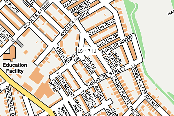 LS11 7HU map - OS OpenMap – Local (Ordnance Survey)
