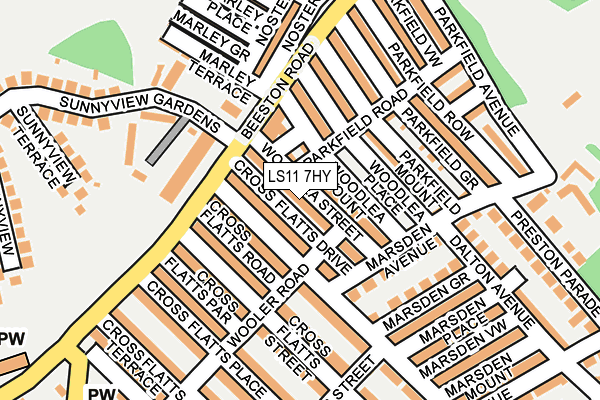 LS11 7HY map - OS OpenMap – Local (Ordnance Survey)