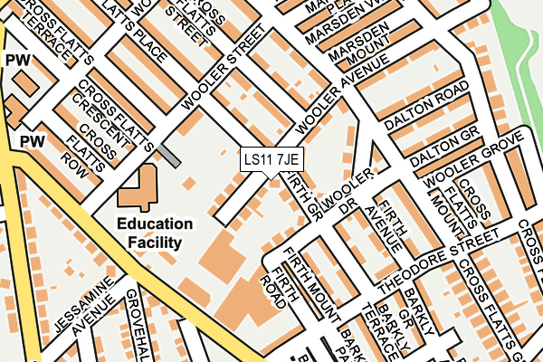 LS11 7JE map - OS OpenMap – Local (Ordnance Survey)