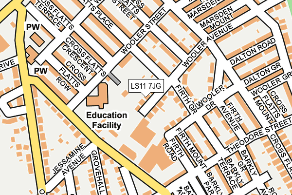 LS11 7JG map - OS OpenMap – Local (Ordnance Survey)