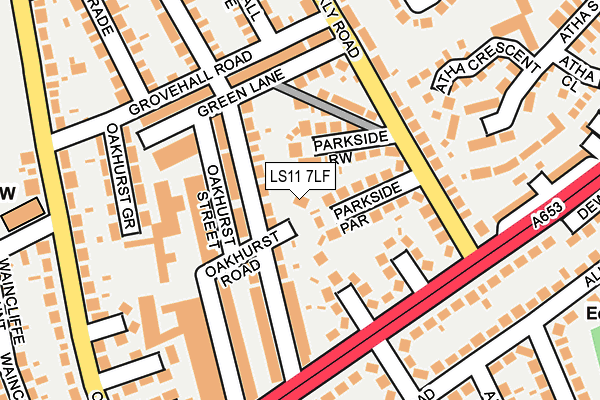 LS11 7LF map - OS OpenMap – Local (Ordnance Survey)