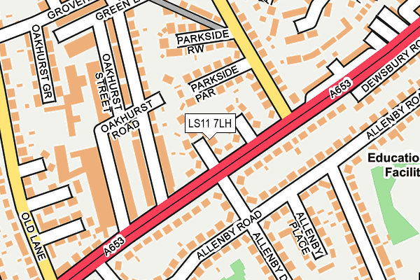 LS11 7LH map - OS OpenMap – Local (Ordnance Survey)