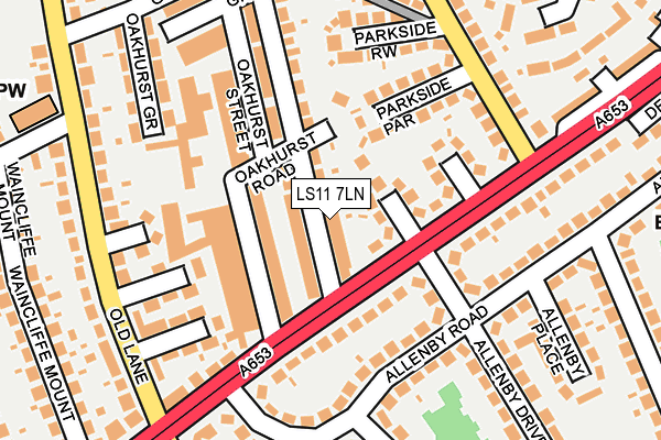 LS11 7LN map - OS OpenMap – Local (Ordnance Survey)
