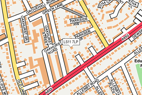 LS11 7LP map - OS OpenMap – Local (Ordnance Survey)