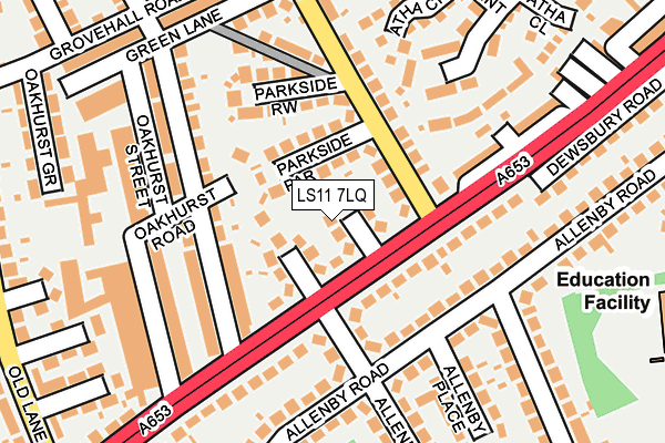 LS11 7LQ map - OS OpenMap – Local (Ordnance Survey)