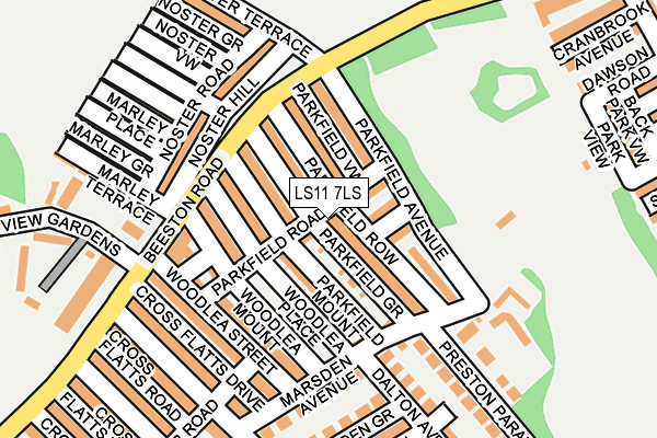 LS11 7LS map - OS OpenMap – Local (Ordnance Survey)