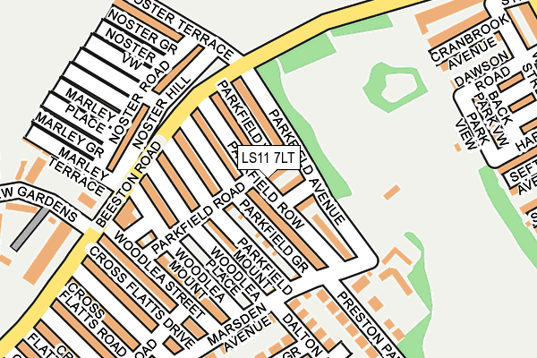 LS11 7LT map - OS OpenMap – Local (Ordnance Survey)