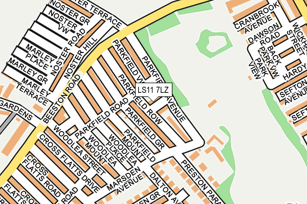 LS11 7LZ map - OS OpenMap – Local (Ordnance Survey)