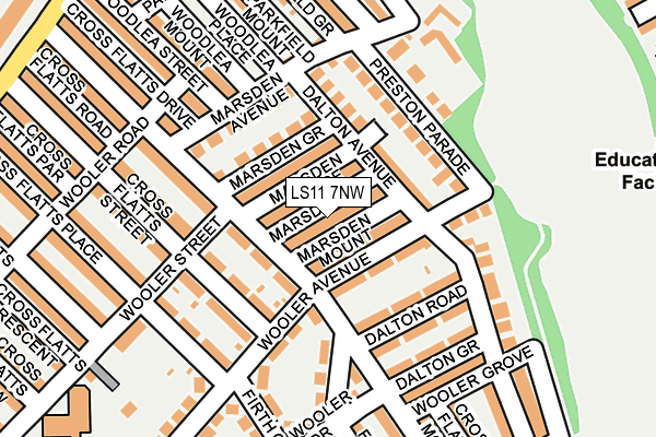 LS11 7NW map - OS OpenMap – Local (Ordnance Survey)