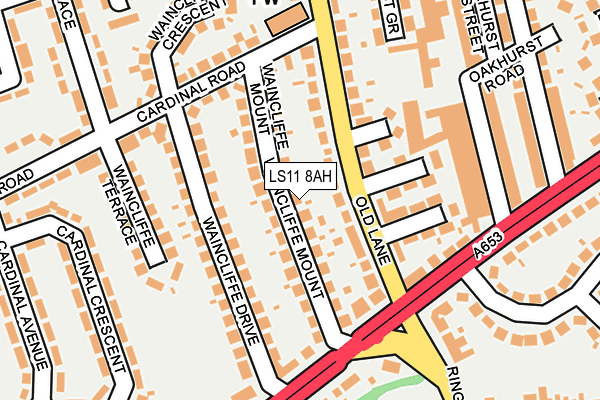 LS11 8AH map - OS OpenMap – Local (Ordnance Survey)