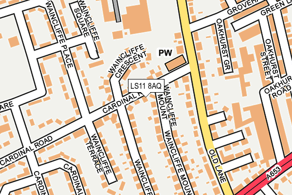LS11 8AQ map - OS OpenMap – Local (Ordnance Survey)