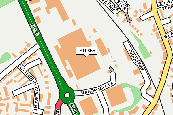 LS11 8BR map - OS OpenMap – Local (Ordnance Survey)