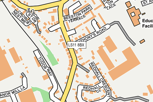 LS11 8BX map - OS OpenMap – Local (Ordnance Survey)