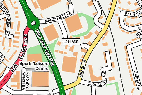 LS11 8DB map - OS OpenMap – Local (Ordnance Survey)