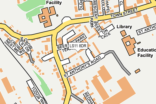 LS11 8DR map - OS OpenMap – Local (Ordnance Survey)