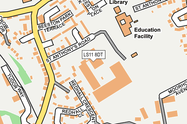 LS11 8DT map - OS OpenMap – Local (Ordnance Survey)