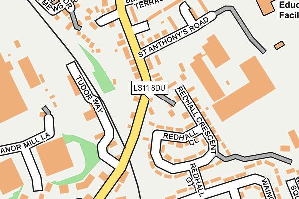 LS11 8DU map - OS OpenMap – Local (Ordnance Survey)