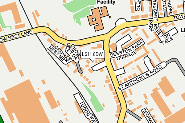 LS11 8DW map - OS OpenMap – Local (Ordnance Survey)