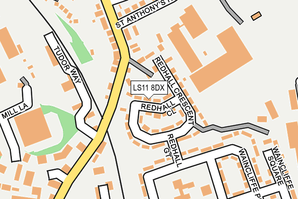 LS11 8DX map - OS OpenMap – Local (Ordnance Survey)