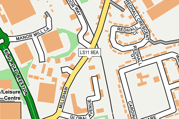 LS11 8EA map - OS OpenMap – Local (Ordnance Survey)