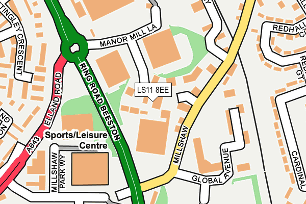 LS11 8EE map - OS OpenMap – Local (Ordnance Survey)