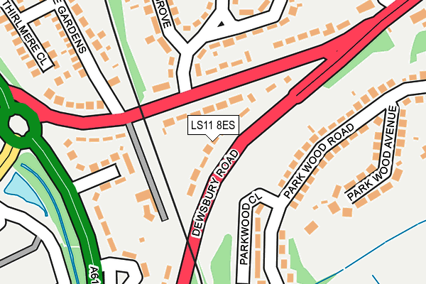 LS11 8ES map - OS OpenMap – Local (Ordnance Survey)
