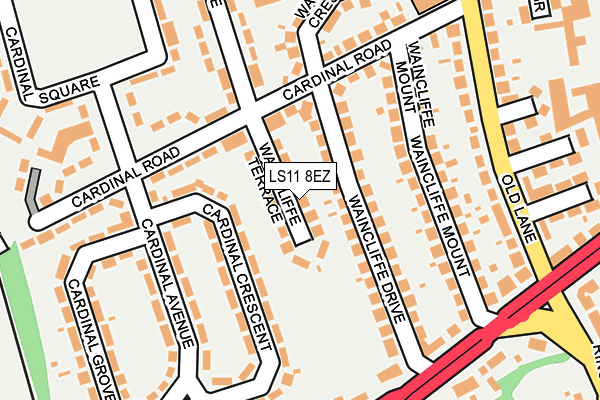 LS11 8EZ map - OS OpenMap – Local (Ordnance Survey)