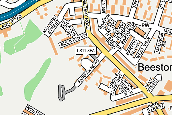 LS11 8FA map - OS OpenMap – Local (Ordnance Survey)