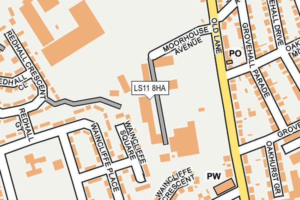 LS11 8HA map - OS OpenMap – Local (Ordnance Survey)