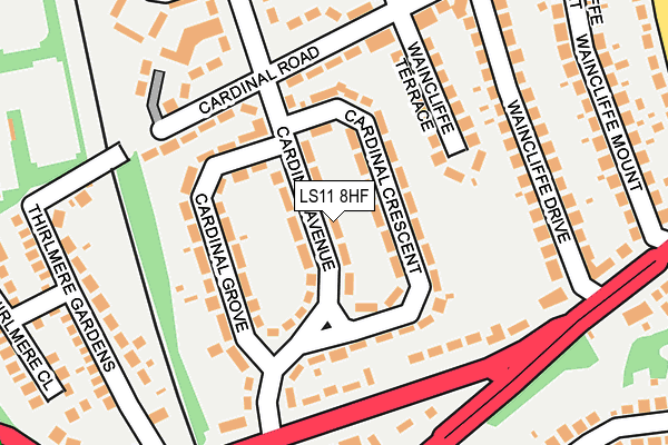 LS11 8HF map - OS OpenMap – Local (Ordnance Survey)