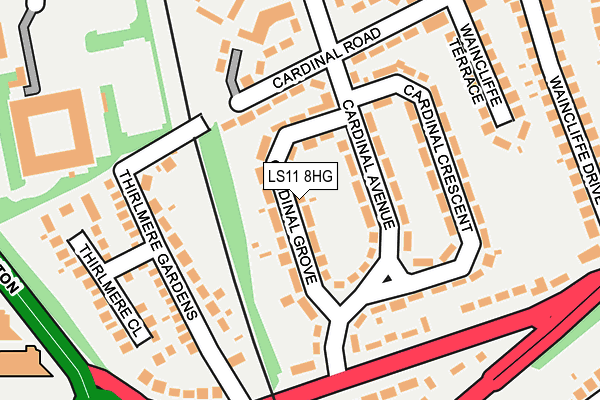 LS11 8HG map - OS OpenMap – Local (Ordnance Survey)