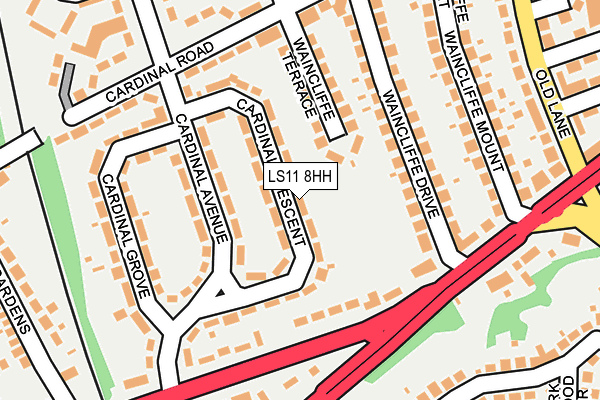 LS11 8HH map - OS OpenMap – Local (Ordnance Survey)