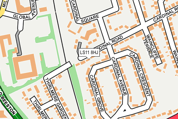 LS11 8HJ map - OS OpenMap – Local (Ordnance Survey)