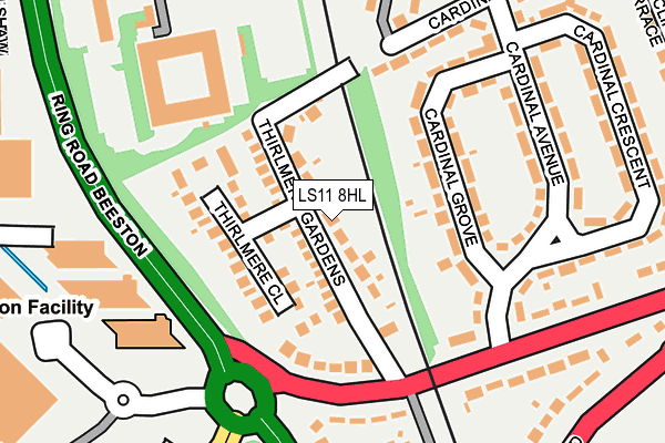 LS11 8HL map - OS OpenMap – Local (Ordnance Survey)